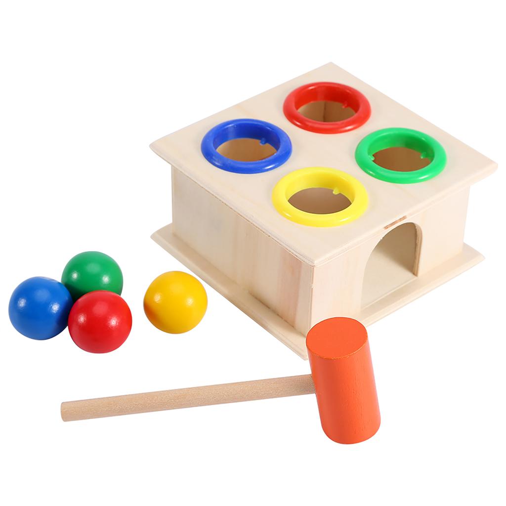 Novel Kids Hammering Game Wooden Ball Hammer Box Children Early Learning Educational Toy