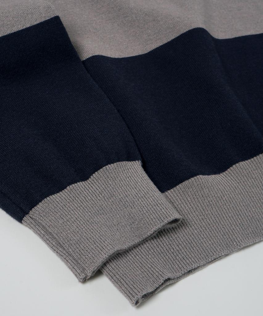 BIRBANTE Soft Washable Round Knit - Charcoal Stripe