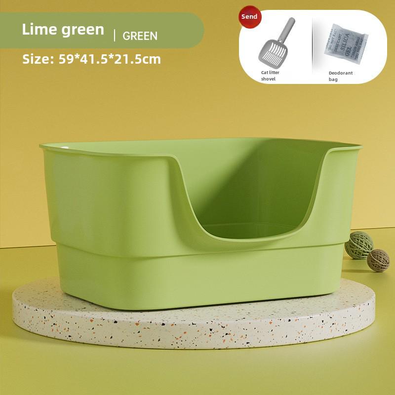 Extra Large Splash-Proof Cat Litter Box with High Sides