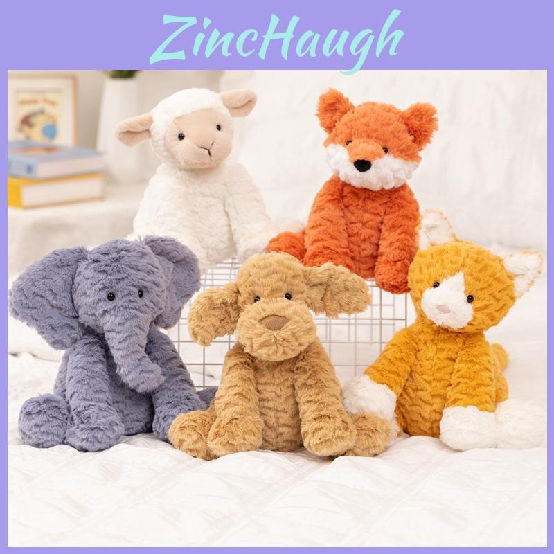 Dog Sheep Cat Elephant Wave Cotton Plush Fox Toy For Collection And Kids Playtime