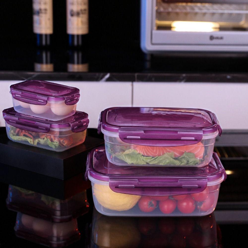 1 шт. Герметичный прямоугольный контейнер для хранения в холодильнике, пластиковый контейнер для ланча, разогреваемый в микроволновой печи