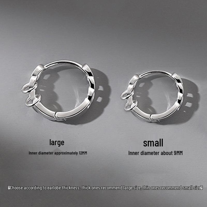 Мужская серебряная серьга-кольцо-пусет – 1 шт., Стильный дизайн, Уникальное модное украшение для уха