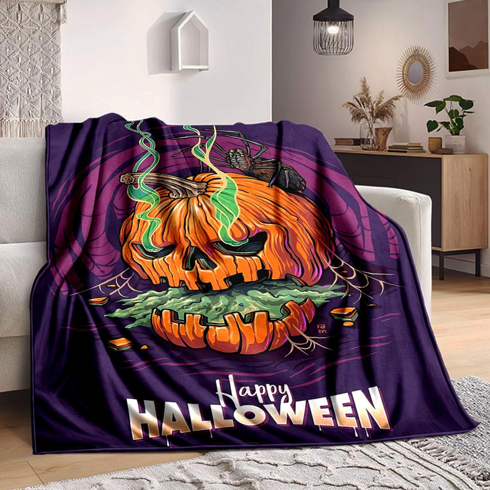 1PC Halloween Pumpkin Blanket, Throw For Sofa, Bed, Travel, Printing Blanket With Soft And Warm Fabric yy250918188
