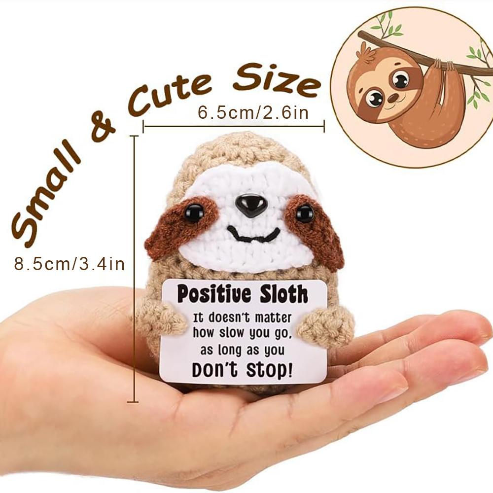 Mini Positive Potato Funny Avocado Duck Cute Knitted Crochet Doll with Card for Women Men Mom Dad Friend Birthday Cheer Up Gifts