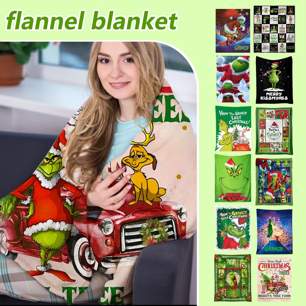 Фланелевое одеяло с принтом толстое и теплое для Рождества, подходит для пожилых людей и детей, чтобы согреться зимой.