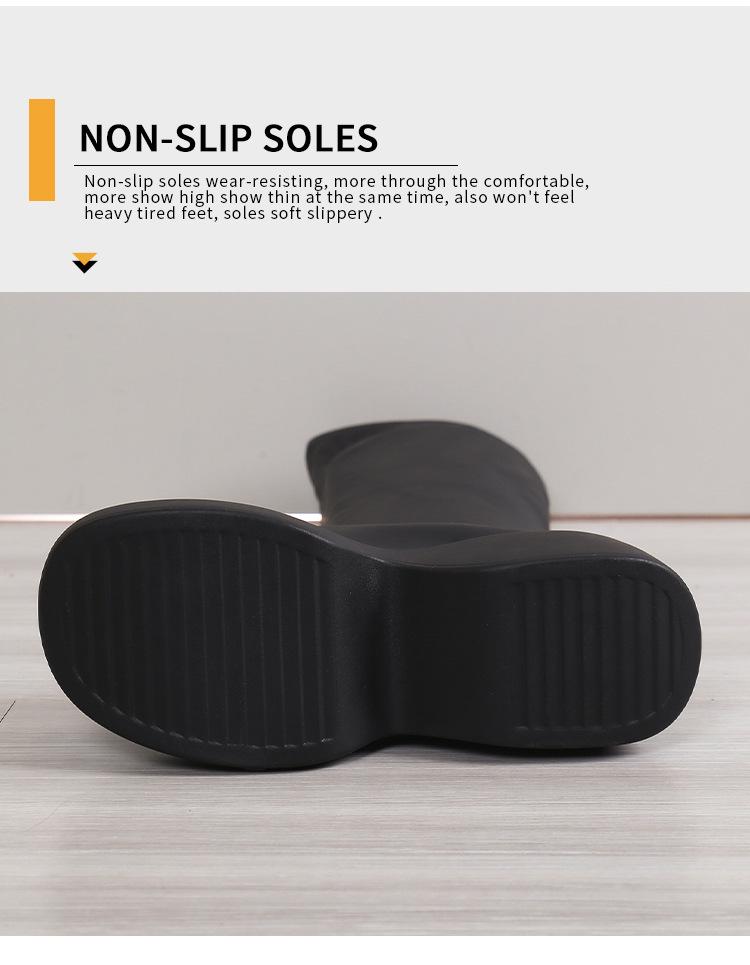 2022 Ботильоны на толстой платформе, клиновидном каблуке, с квадратным носком из кожи