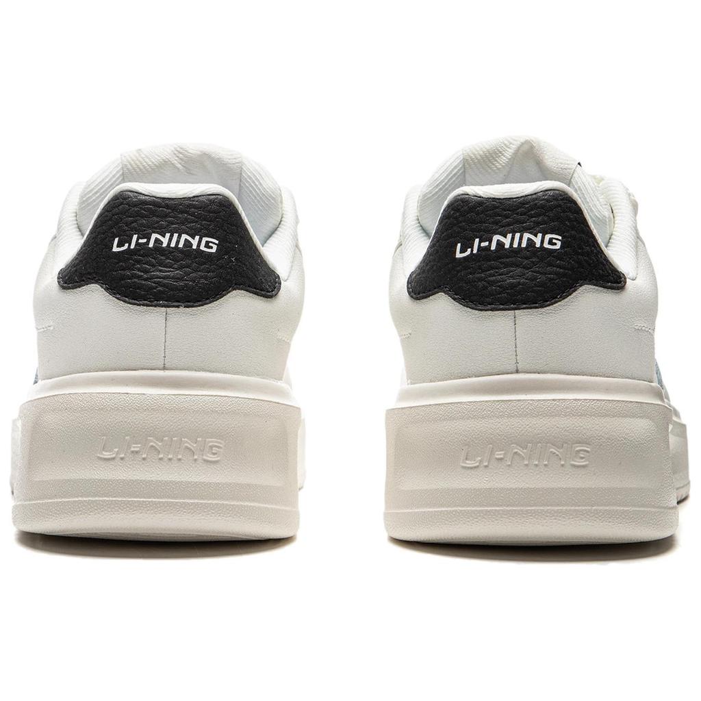 Li Ning Cloud Sky Versatile Thick Sole Height Increasing Non Slip Wear Resistant Breathable Low Top Skate Shoes Women Sneakers White Black AGCU320-4