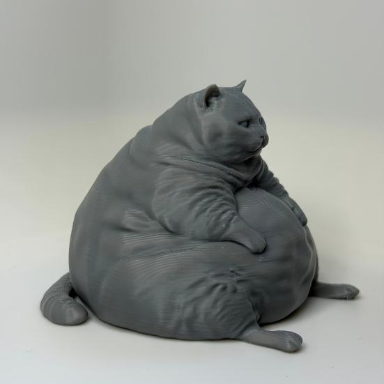 Прочный Кошачий Орнамент 3D Печатная Толстая Фигурка, Современная Сидящая Статуэтка для Декоративной Модели Настольного Декора, Коллекционный Орнамент в Форме Животного, Подарок для Влюбленных