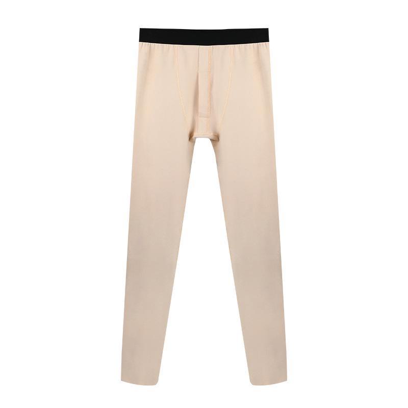 Men's Plush Wool Mulberry Silk Seamless Warm Underwear Pants for Autumn and Winter