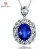 New Style Fashion Oval Dark Blue Pendant Clavicle Chain For Women Charm Wedding Engagement Fine Jewelry New Trendy