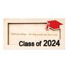Выпускной деревянный держатель для денег Класс 2024 Кошелек для выпускников Ящик для хранения наличных Конверт Фоторамка Подарок для денег Выпускная вечеринка Украшение рабочего стола