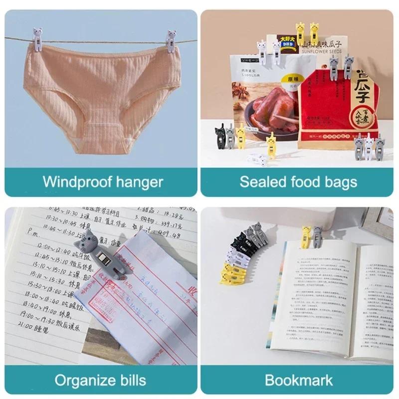 6 /мешок мультфильм милый зажим для кошек зажим для еды зажим для заметок зажим для памятки многофункциональная компактная прищепка для переносной сумки для хранения закусок зажим