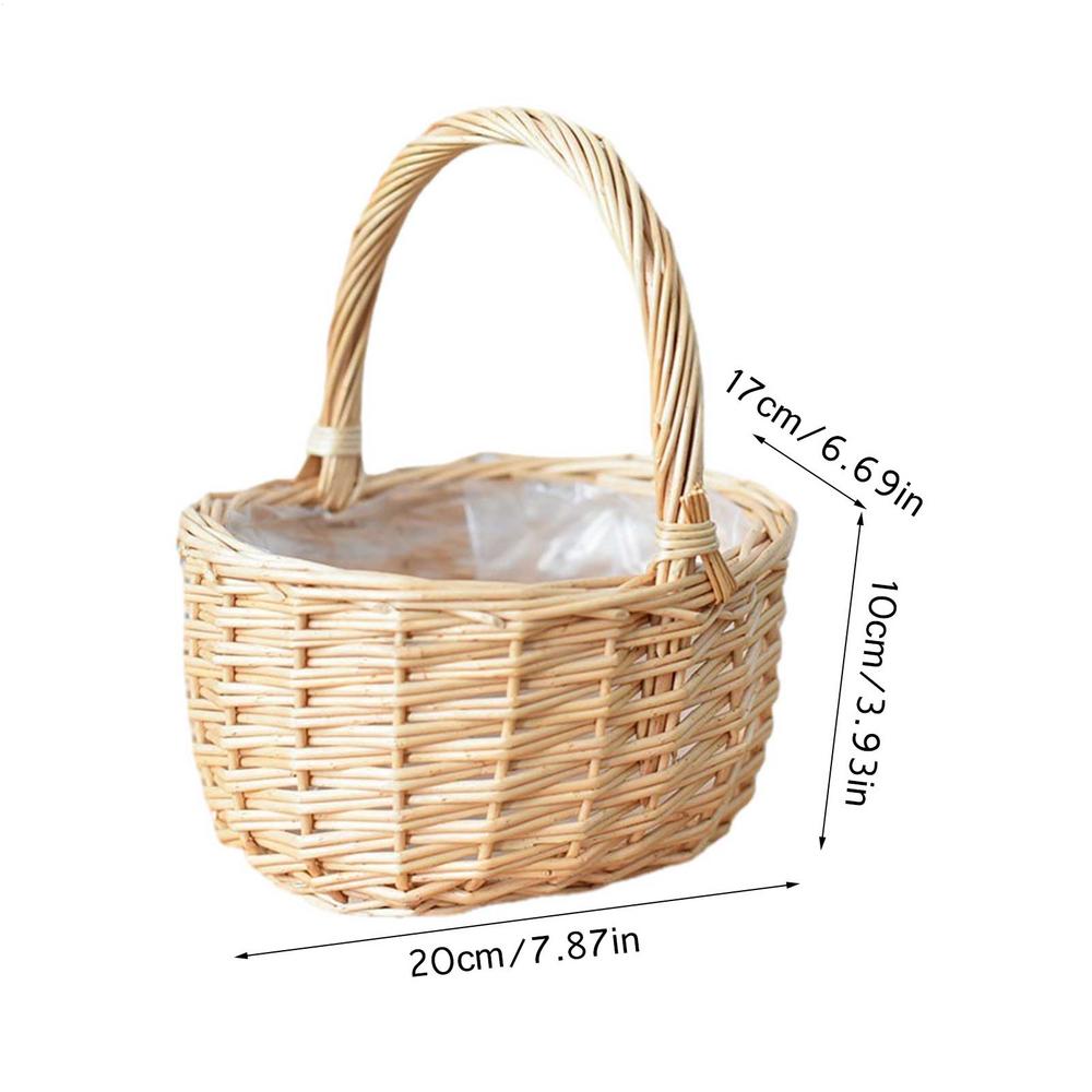 Flower Arrangement Basket Hand-woven Mini Wicker Rattan Baskets With Handle Retro Storage Containers for Wedding home kitchen