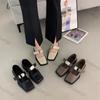 Fashion Women Square Toe Mary Jane Shoes Spring British Style Platform Single Shoes Women Soft Comfortable Slip-on Loafers Zapatos Mujer