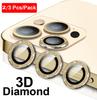Чехол из 2/3 шт. для iPhone 15 Pro Max, чехол с бриллиантами, защита объектива камеры для iPhone 14, 13, 12, 11 Pro Max 3, защитная пленка из закаленного стекла