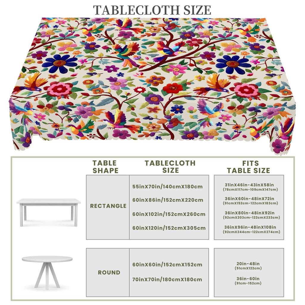 1 Piece Of Mexican-Style Tablecloth, Cinco De Mayo Party Decoration, Mexican Cinco De Mayo Decorative Tablecloth With Bright And Colorful Floral And B