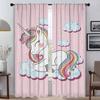 Cute Cartoon Unicorn Home Interior Curtains For Living Room Curtain Tulle For Bedroom Shades Anti-Mosquito Curtains 2 Pieces