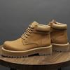2025 прямая поставка мужская обувь зима новые резиновые сапоги на толстой подошве легкие ботинки Мартина британский вельвет термо подкладка рабочие короткие ботинки