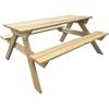 Wooden Picnic Table - Natural - 150 X 135 X 71.5 Cm