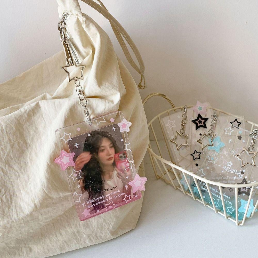 Acrylic Photocard Holder Stars Keychains Creative Idol Photo Holder