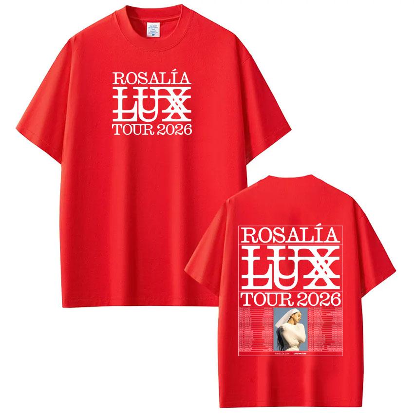 Singer Rosalía LUX Album Tour 2026 Print T-shirt Men Women Fashion Cotton T-shirts Oversized Hip-hop Casual Aesthetic T Shirts