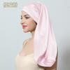 60 см длина 100% шелковица шелковая шапочка для женщин бандаж для сна ночная шапочка из чистого шелка эластичная повязка на голову шапочка для душа для девочек