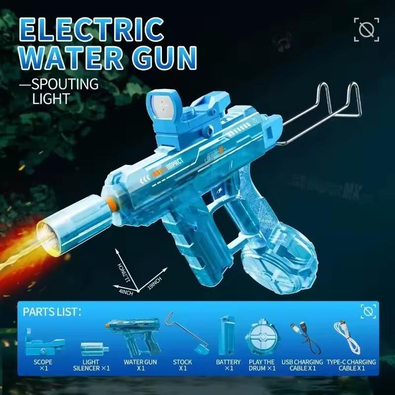 Детский Электрический Водяной Пистолет Высокого Давления Игрушки Лето Открытый Пляж Бассейн Сад Боевые Игры Детский Автоматический Водомет Подарки
