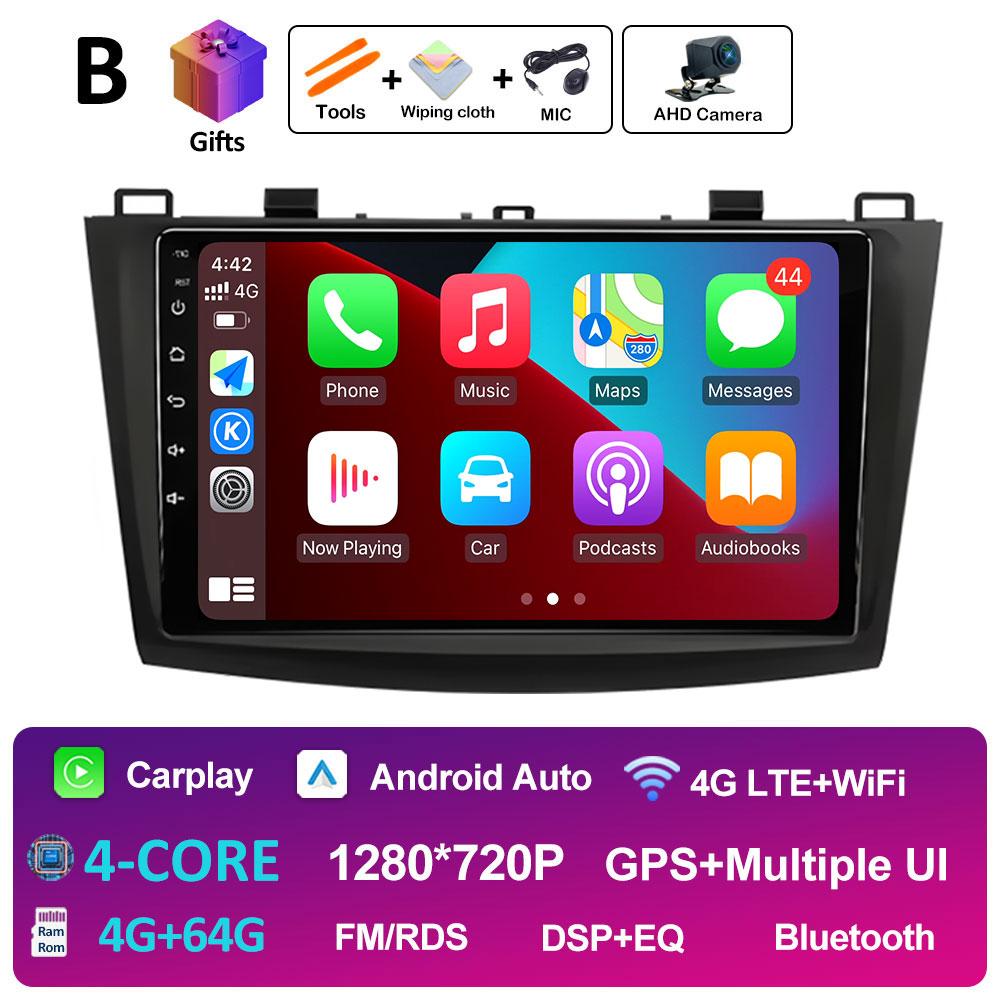 Мультимедийный проигрыватель для Mazda 3 2009 2010 2011 2012 2013 Android Auto Вентилятор охлаждения DSP Стерео Беспроводной Carplay QLED IPS Экран WIFI