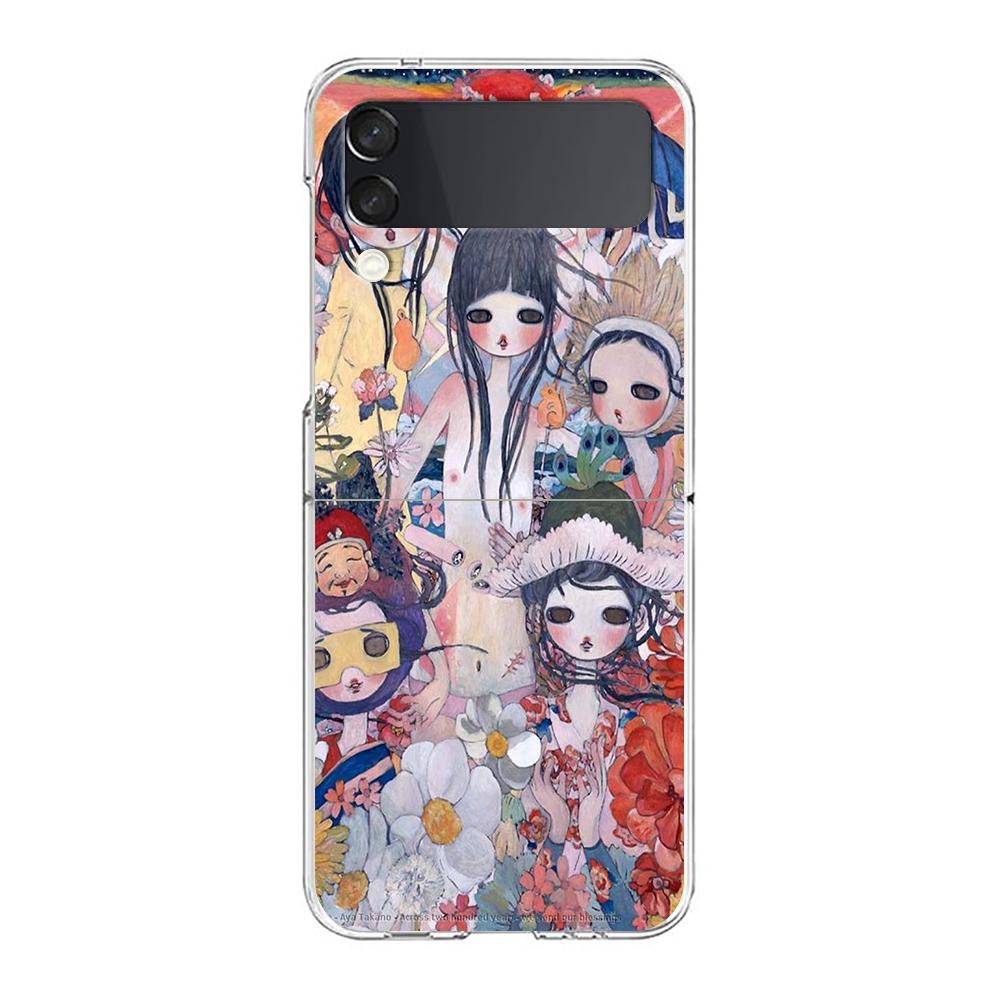 Жесткий ПК Чехол для Телефона Aya Takano Для Samsung Galaxy Z Flip 5 4 3 Прозрачная Крышка Для Galaxy Z Flip 6 Складной Ударопрочный Чехол Сумка