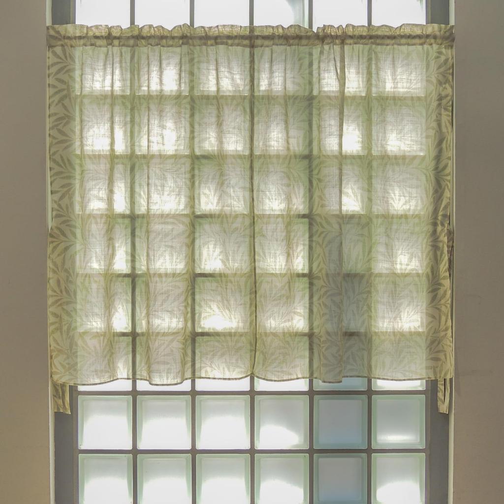 Норен в стиле Morris Design Studio, Прозрачный ивовый, Зеленый, 145 x 150 см, Огнестойкий, EJ1724, от Kawashima Selkon Textiles