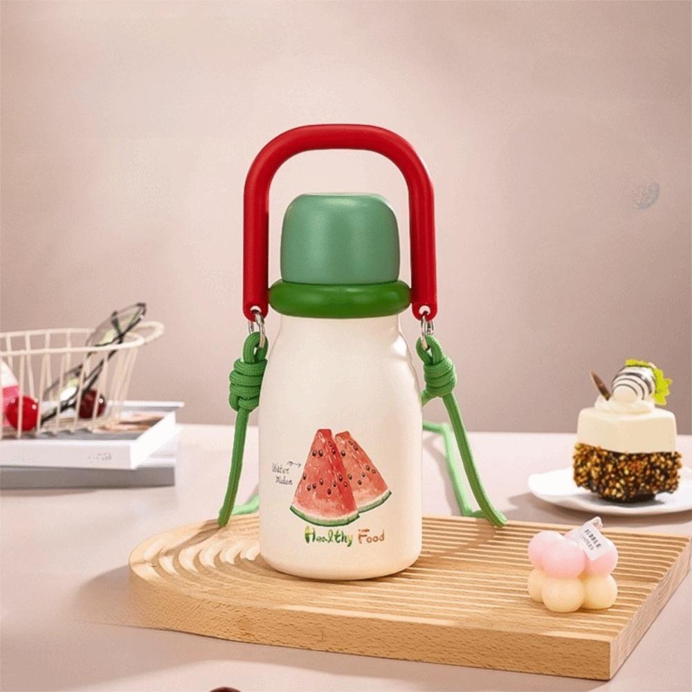 Double Drink Straw Stainless Steel Thermal Bottles Leak Proof Travel Thermal Cup Birthday Gifts