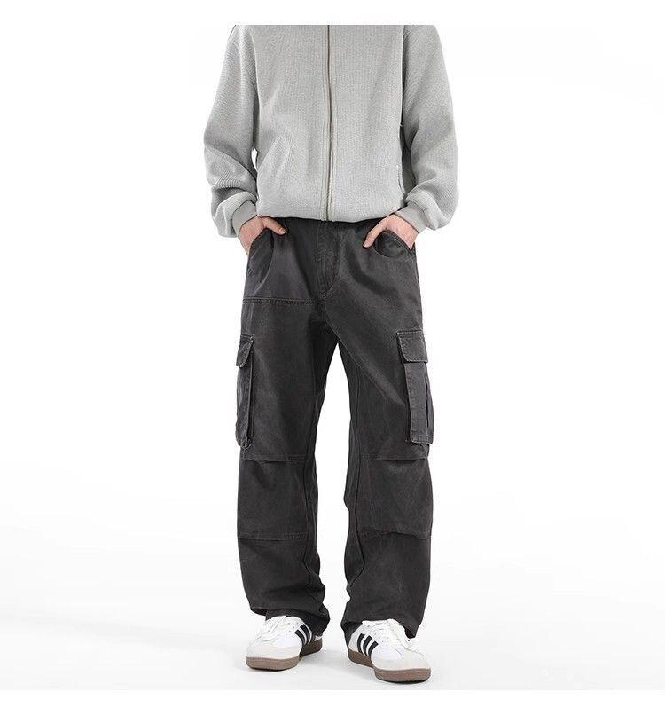 Унисекс брюки карго с несколькими карманами: Осень Хай-стрит Прямые
