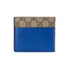 Gucci Полый взаимосвязанный логотип Double G из канвы и кожи Кошелек Мужской Кошелек Синий Эбен 701420-K9GSG-9972