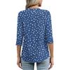 Women's Tops Three-quarter Sleeve Shirt V-neck Loose Casual Shirt Print T-shirt