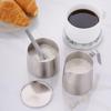Easyworkz Stainless Steel Creamer and Sugar Bowl Set with Spoon, Stackable [Brushed Silver]