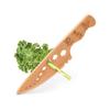 Herb Stripper Wooden Vanilla Stripping Tool for Kale Collard Greens Thyme Basil Curved Edge Multi-holes Kitchen Gadget