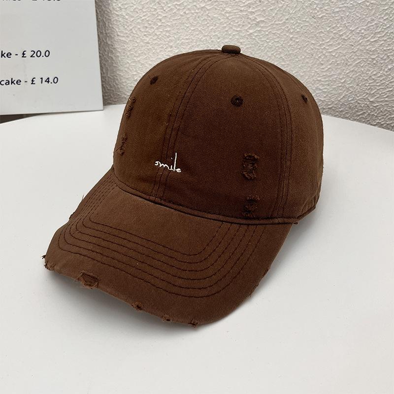 New retro washed soft top cap children's embroidered letter baseball cap versatile face small men's and women's sun hats