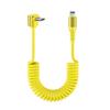 1.5M Coiled USB-C Type C 5A Fast Charging Data Cable 90 Right Angle Retractable Pure Copper Mobile Phone Cord for