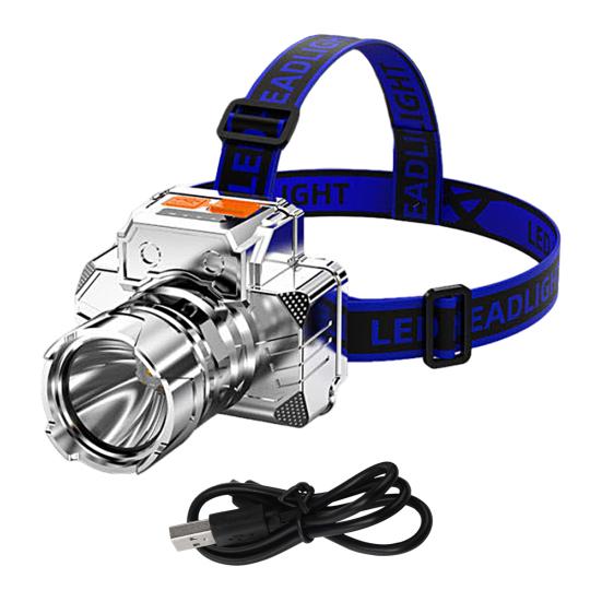 1 комплект Рыбацкая шахтерская лампа Высокая яркость Перезаряжаемая Индикатор заряда батареи Освещение Налобный Маленький фонарик для улицы