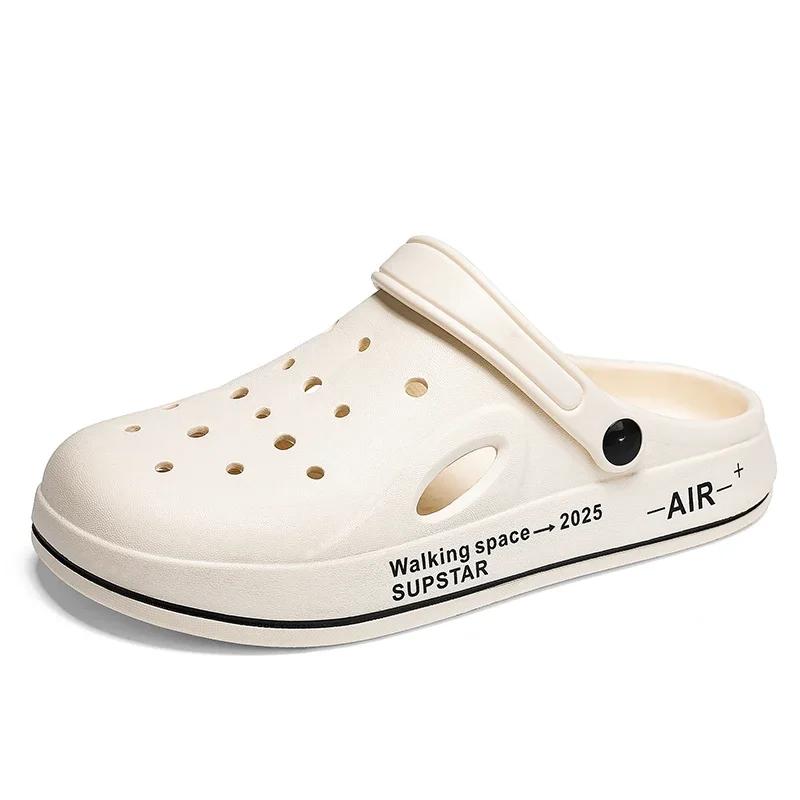 Тапочки мужские базовые модные новые уличные туфли на платформе для мужчин повседневная обувь нескользящая подошва комфортные садовые водонепроницаемые сандалии