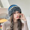 Вязаная шапка для женщин, шапка из толстой плюшевой пряжи, шапка с большим отворотом, плюшевый край, теплая шапка