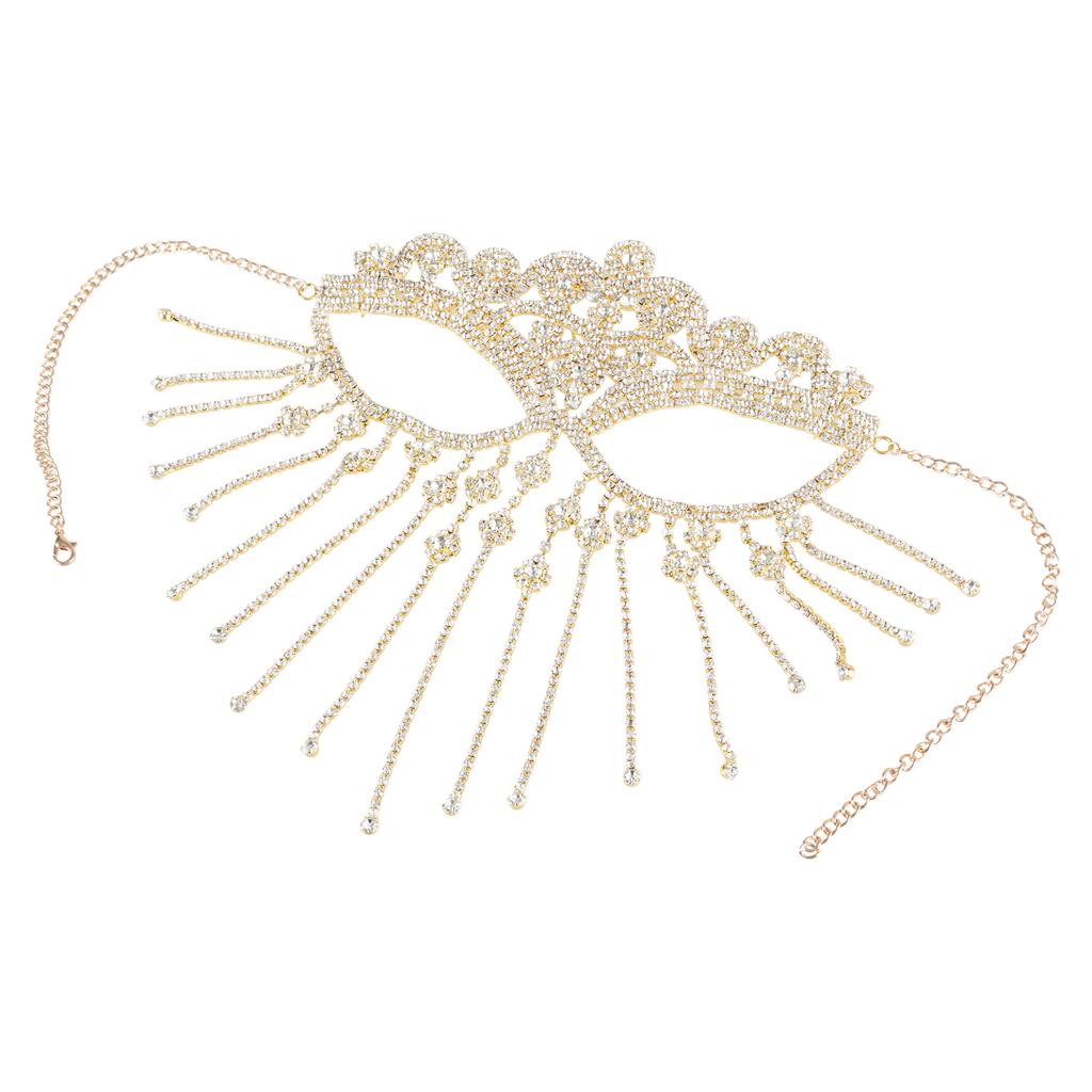 Indian Rhinestone Tassels Face Veil Women Prom Party Mask Fringe Headband Bridal Veils Sexy Facial Accessories Jewelry