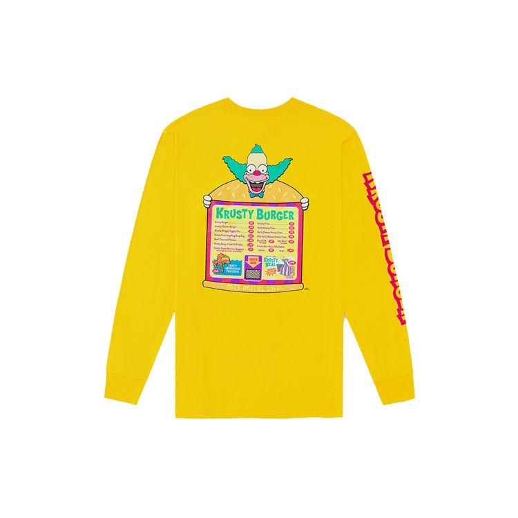 Vans x The Simpsons Krusty Burger Long Sleeve T-Shirt Yellow Unisex VN0A4RTLZW3
