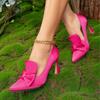 Fashion Women Shoes Loafers High Heel Pumps Bowtie Stiletto Heel Party Wedding Office Ladies High Heel Slip On Shoes Zapatos De Mujer