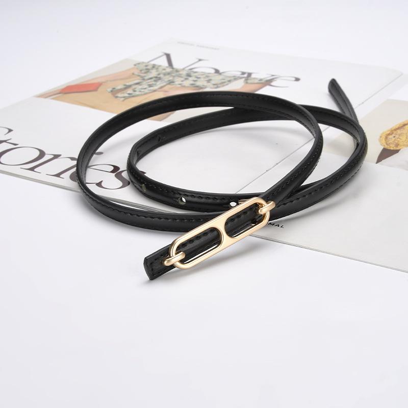 Юбка Ремень Женское Украшение Универсальный Пояс Цепочка на Талию Ремень Черный Натуральная Кожа Платье Костюм Тонкий Ремень Узкий Ремень