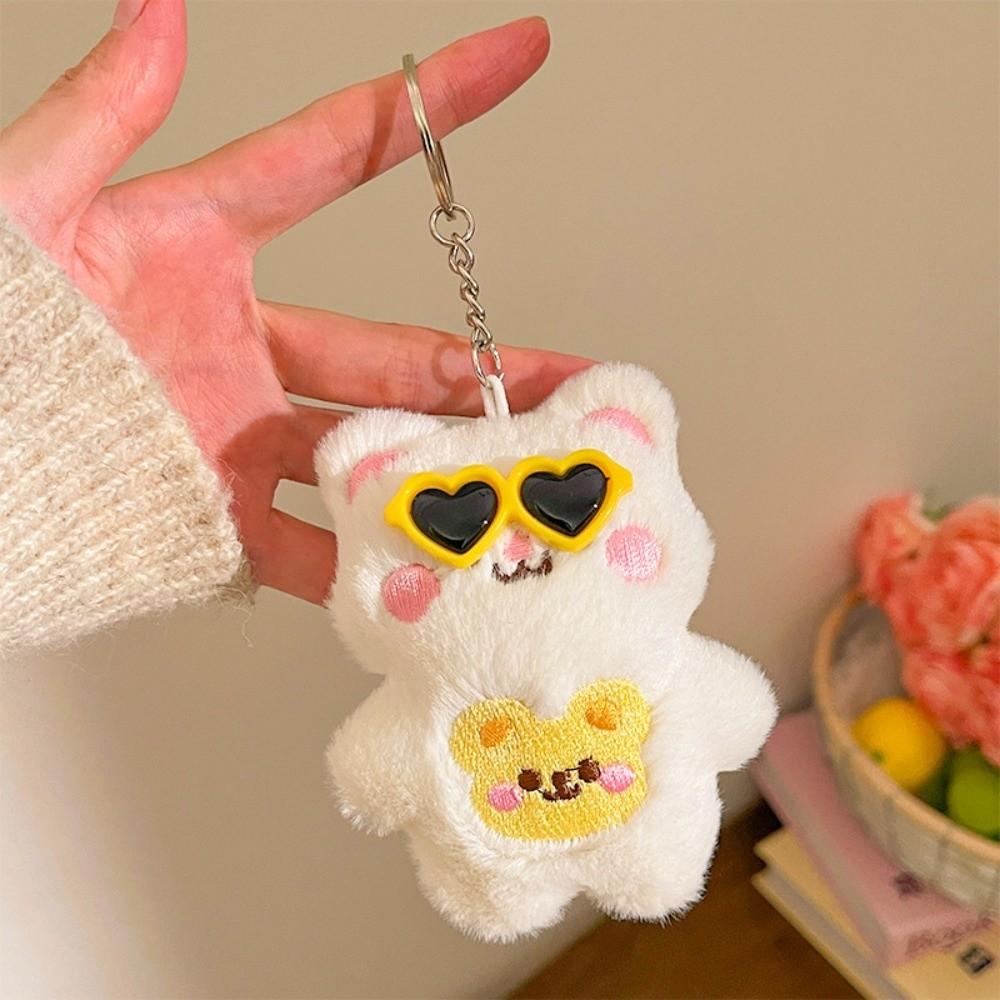 10cm Stuffed Key Ring Mini Plush Cat Doll Pendant Kawaii Plush Keychain  Backpack Decor
