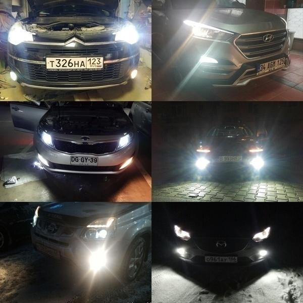 2шт 110W Cree Led дальнего света 8000K Автомобильные противотуманные фары H4 H7 Белый свет