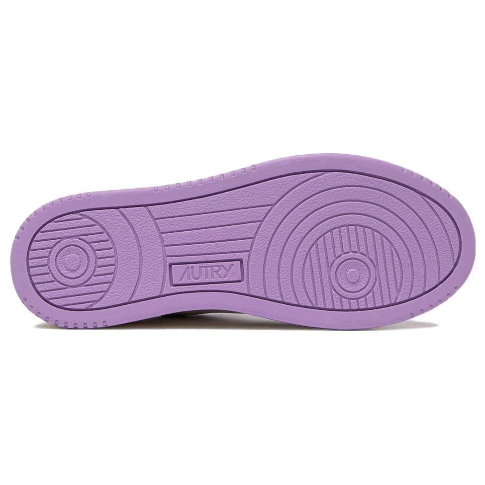 Autry Leather Comfortable Round Toe Versatile Platform Low Top Sneakers Women sneakers White Purple AULW-WB43