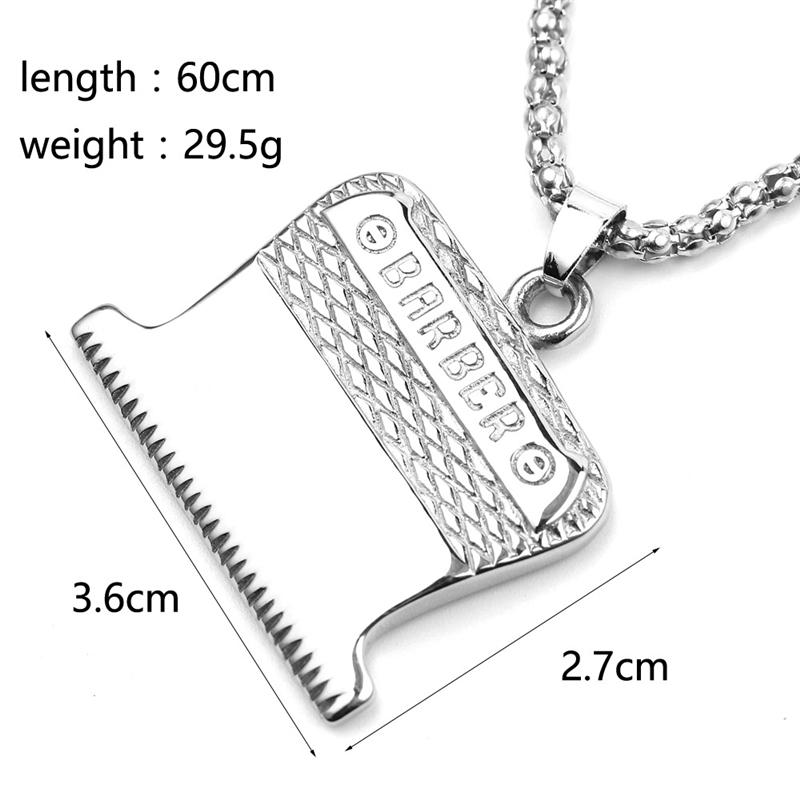 Fashion Razor Blades Pendant Necklaces Men Jewelry Male Shaver Shape Necklaces & Pendants Barber Shop Necklace for Male Boys