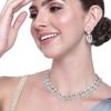 Mesmerizing Mint Green Rhodium Plated Zircon Necklace for Women